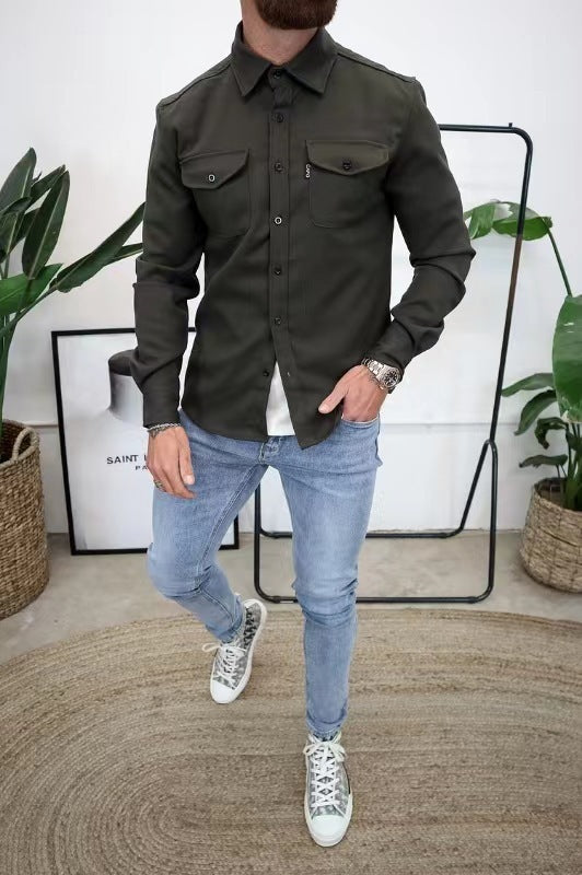 Slim Fit Cotton Long Sleeve Shirt
