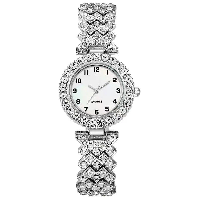 Women’s Silver Quartz Watch & Bracelet Set