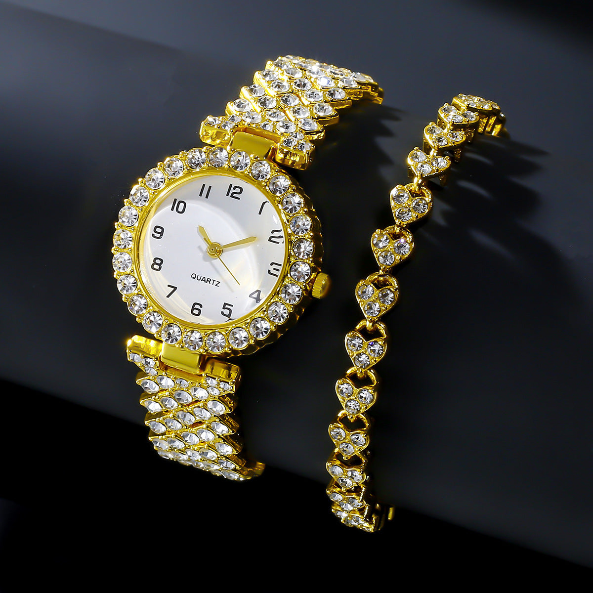 Women’s Silver Quartz Watch & Bracelet Set