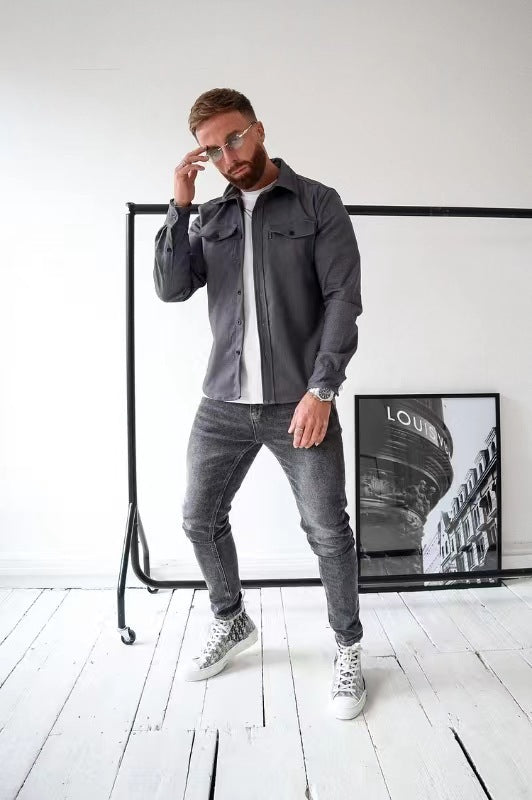 Slim Fit Cotton Long Sleeve Shirt
